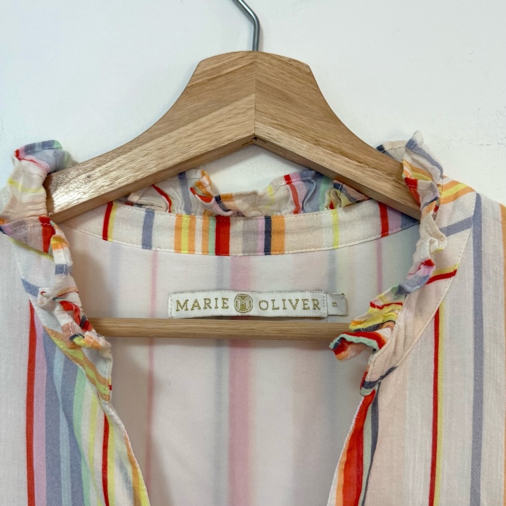 Marie Oliver Farah Tier Maxi Dress Multi Stripe Rainbow Women’s Size Medium - Picture 3 of 5